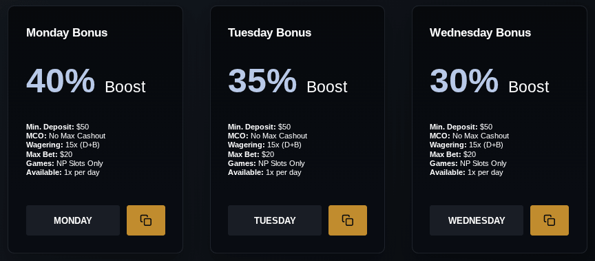 Jackoro Casino Other Bonuses